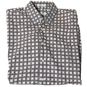 Burma Bibas Shirt L Black White 60 Singles Lawn Cotton Short Sleeve Geometric